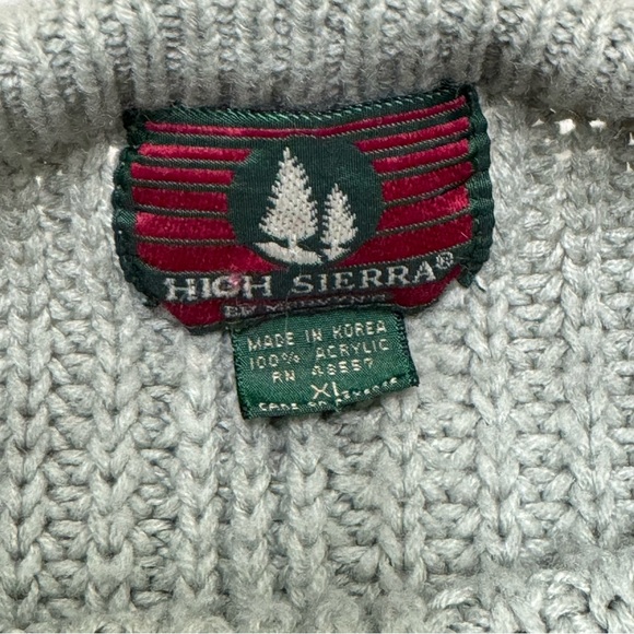 High Sierra by Mervyns Sweater Mens  XL XLarge Gray Knit Vintage Cotton Cable - Picture 2 of 8